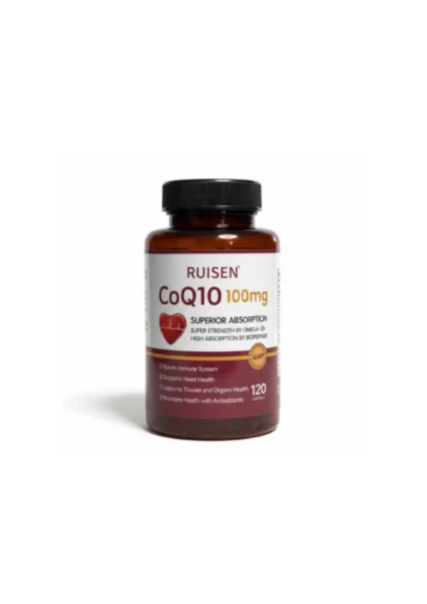 CoQ10 100mg - Absorción Superior con Omega-3 y BioPerine (120 Cápsulas)